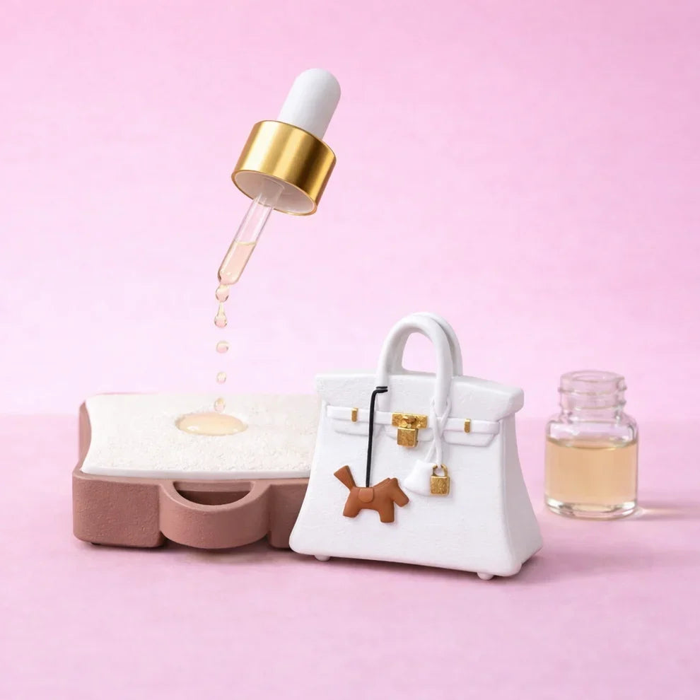 Mini pack voiture : diffuseur mini-sac + sandales, huile de parfum offerte